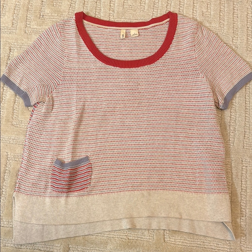 Moth Red and Blue Short Sleeve Tee